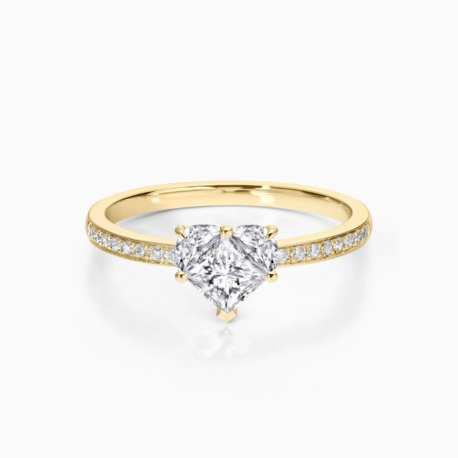 Trilogie Heart Pavé Engagement Ring Trilogie Heart Pavé Engagement Ring
