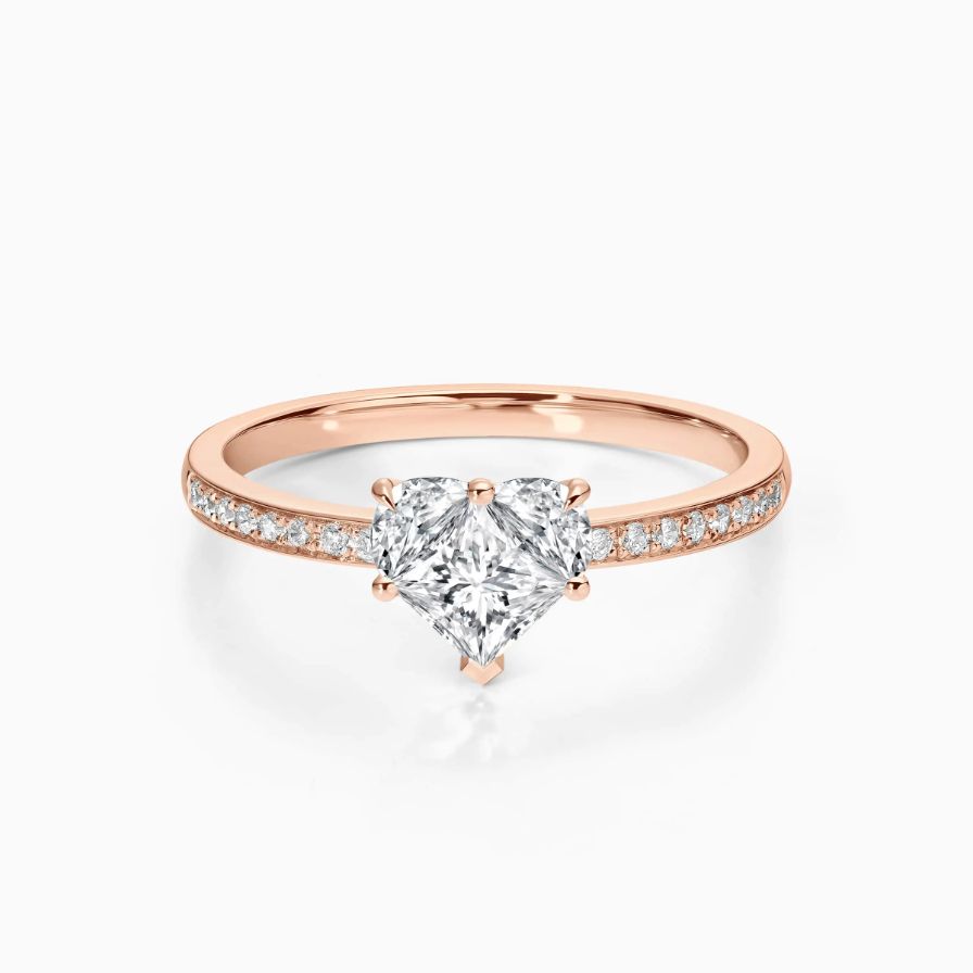 Trilogie Heart Pavé Engagement Ring Trilogie Heart Pavé Engagement Ring