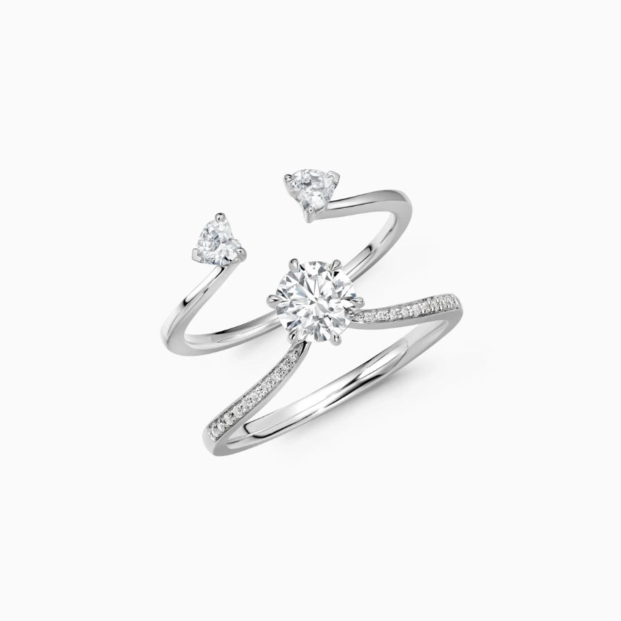 Tiara Stacked Three-Stone Engagement Ring Tiara Stacked Three-Stone Engagement Ring
