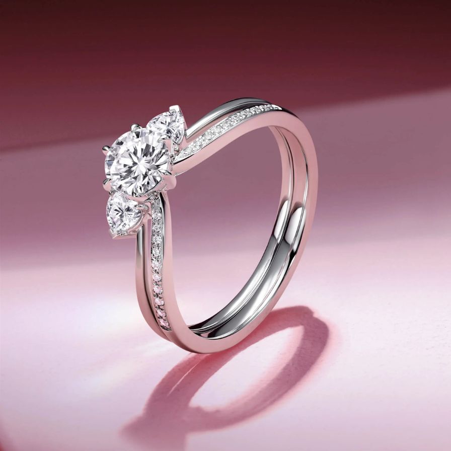 Tiara Stacked Three-Stone Engagement Ring Tiara Stacked Three-Stone Engagement Ring