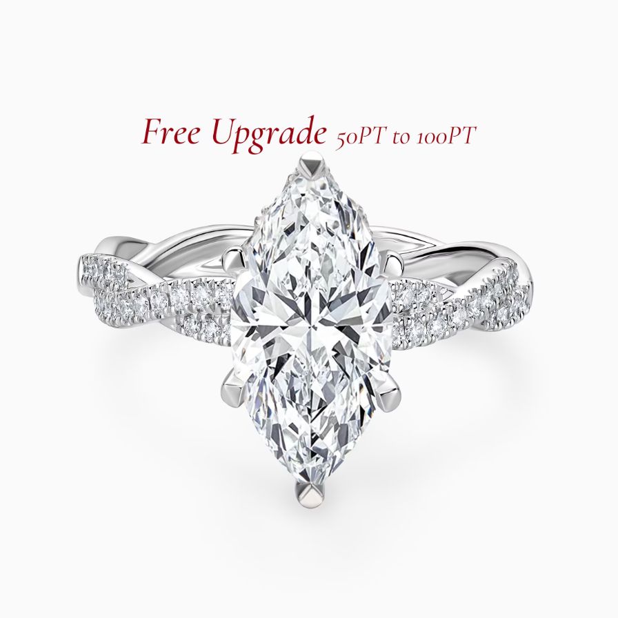 Lab Grown Marquise Hidden Halo Twisted Engagement Ring Lab Grown Marquise Hidden Halo Twisted Engagement Ring