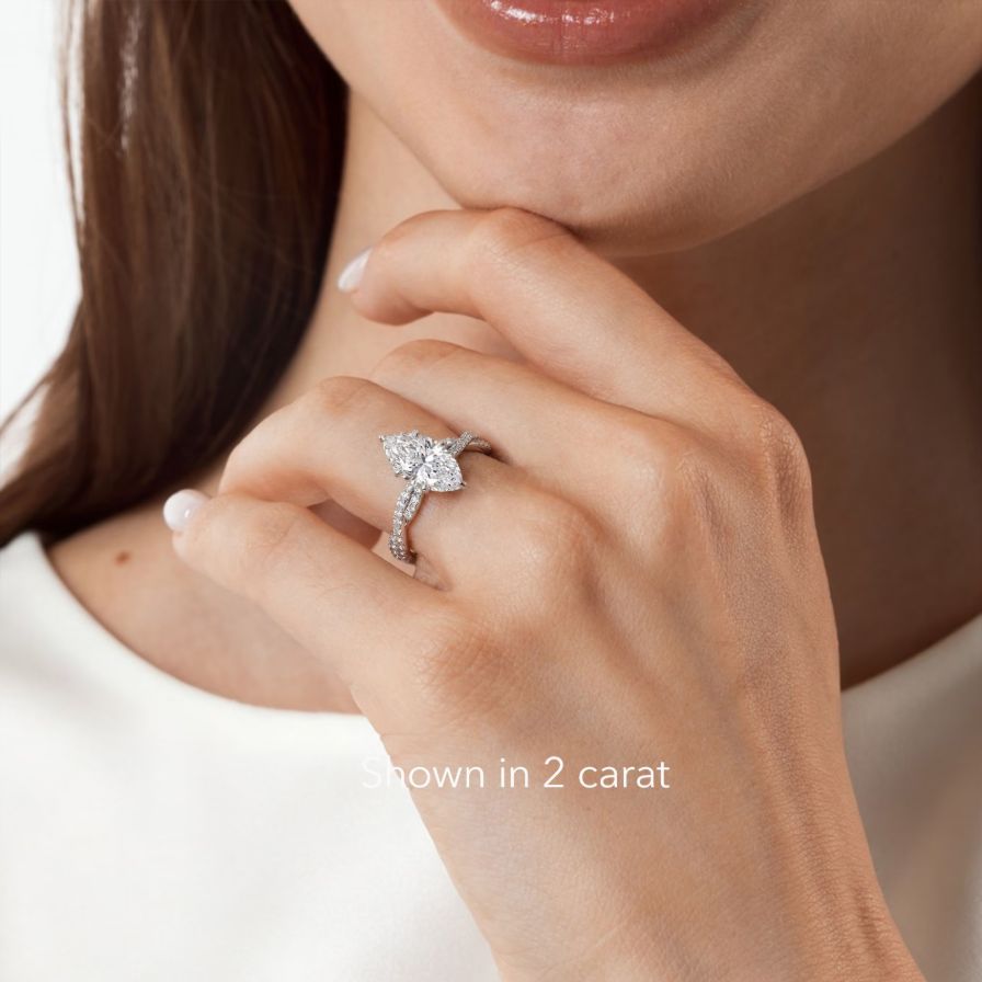 Lab Grown Marquise Hidden Halo Twisted Engagement Ring Lab Grown Marquise Hidden Halo Twisted Engagement Ring