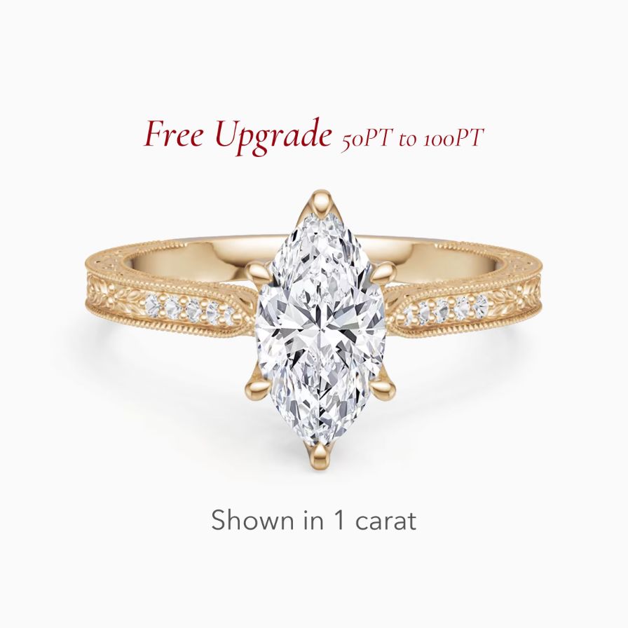 Lab-Grown Vintage Lily Floral Marquise Pavé Engagement Ring Lab-Grown Vintage Lily Floral Marquise Pavé Engagement Ring