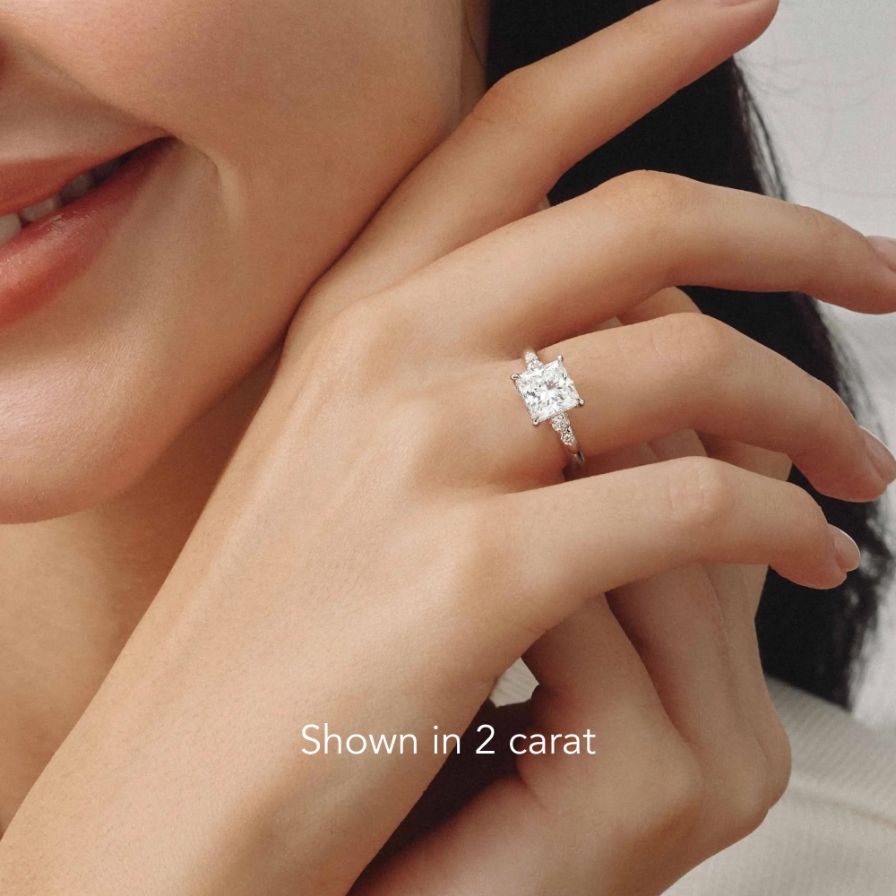Lab Grown Side-stone Engagement Ring Lab Grown Side-stone Engagement Ring