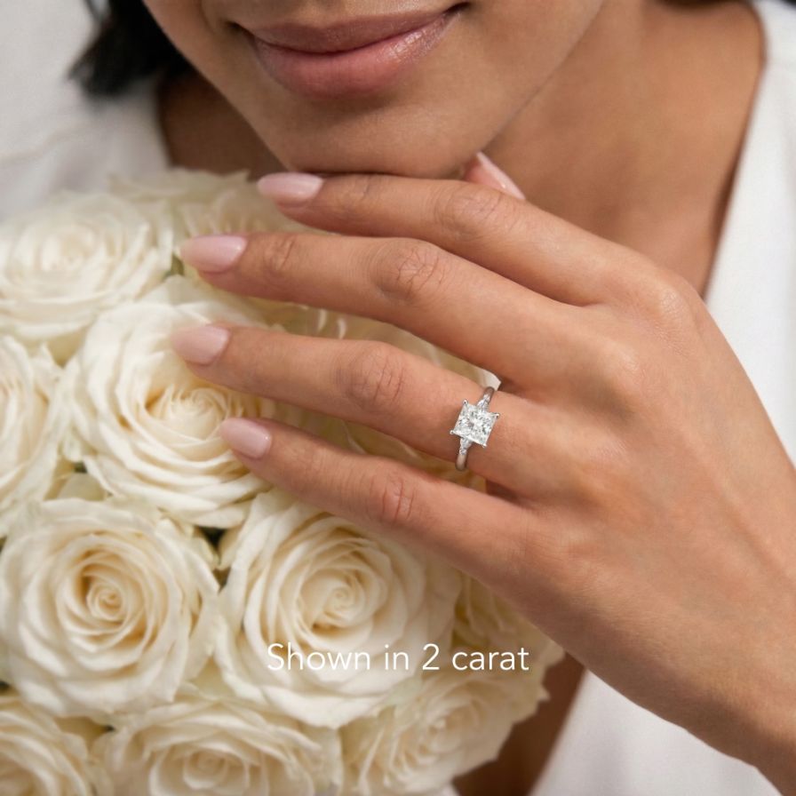 Lab Grown Side-stone Engagement Ring Lab Grown Side-stone Engagement Ring