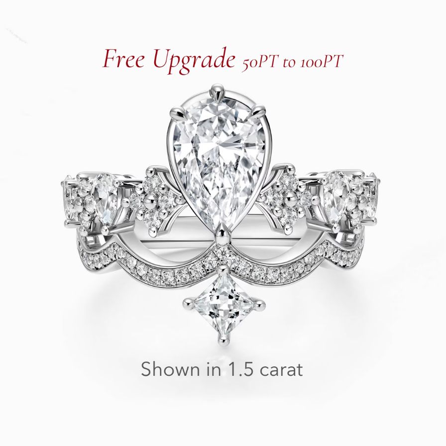 Lab-Grown Pear Diamond Eternal Crown Engagement Ring Lab-Grown Pear Diamond Eternal Crown Engagement Ring