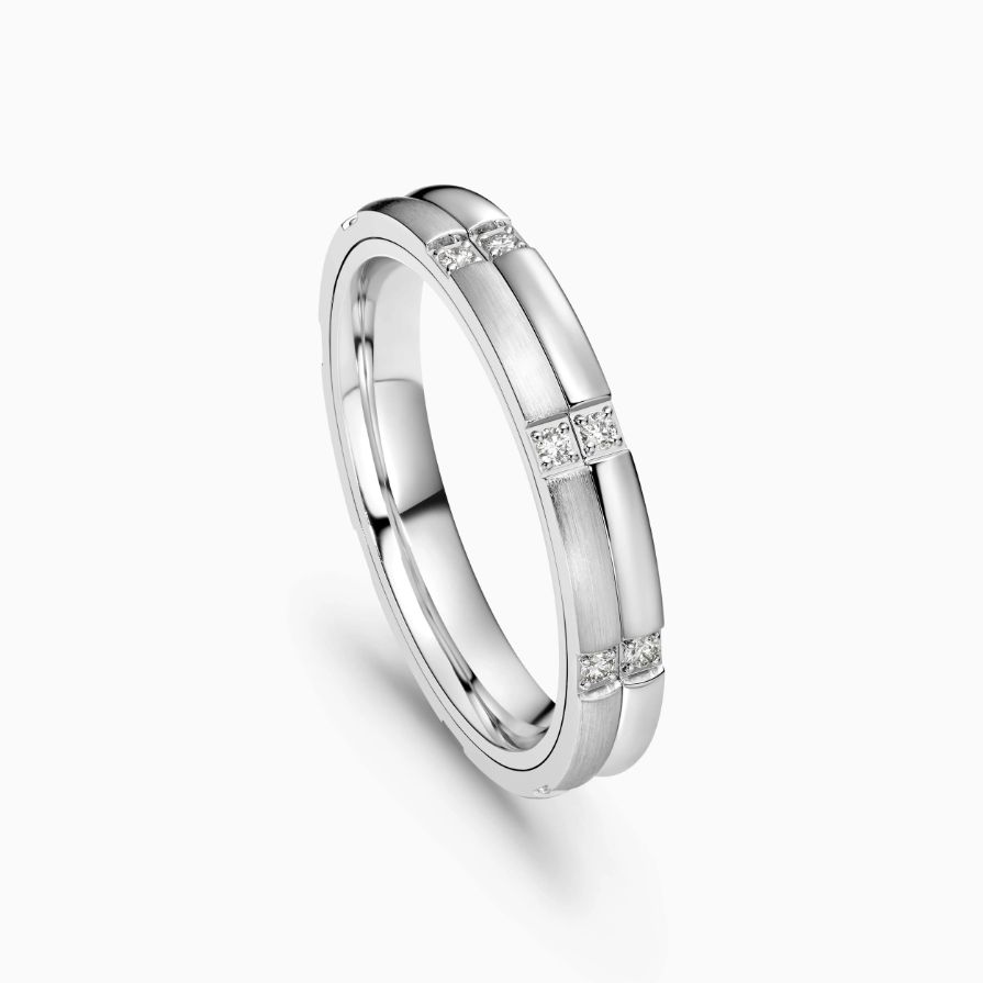 Spaced Diamond Spinning Wedding Rings Spaced Diamond Spinning Wedding Rings