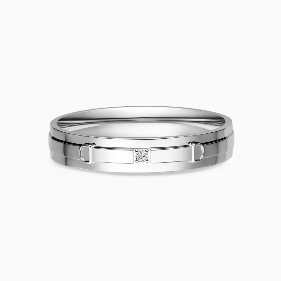 D Shape Diamond Pavé Wedding Rings D Shape Diamond Pavé Wedding Rings