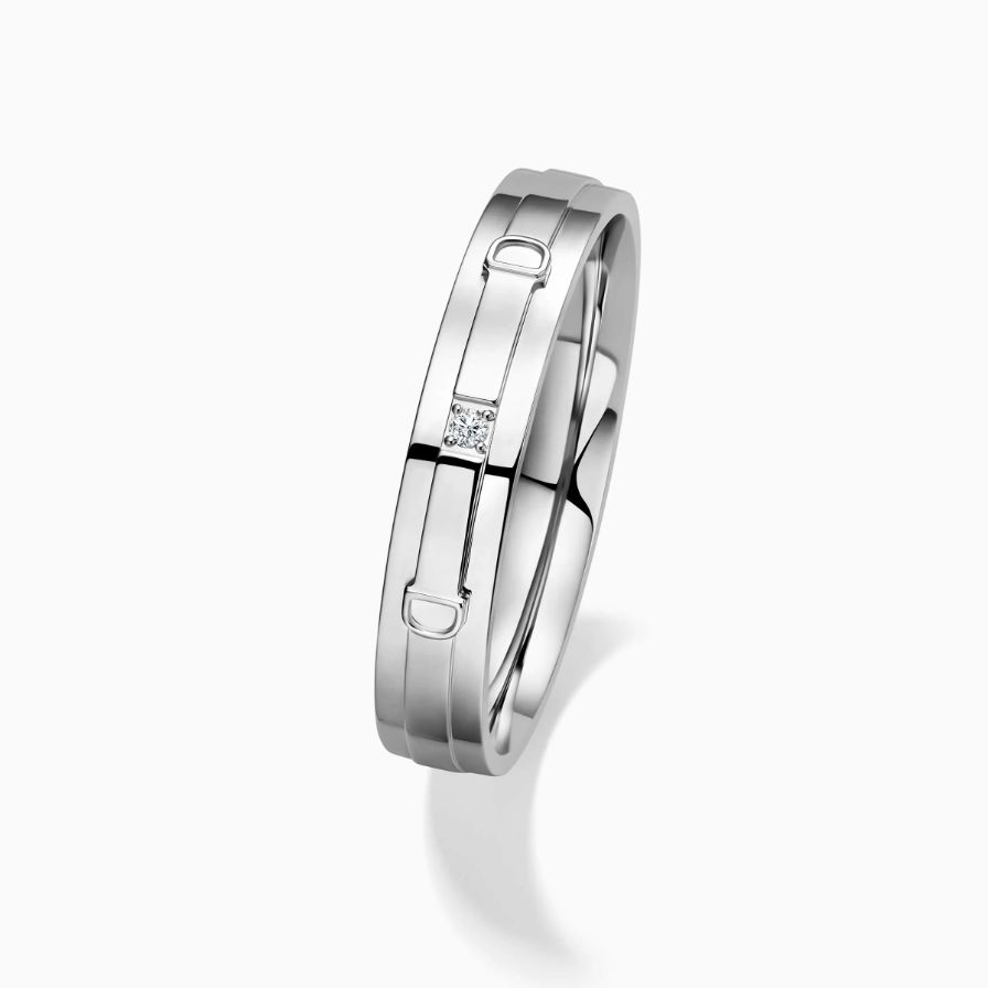 D Shape Diamond Pavé Wedding Rings D Shape Diamond Pavé Wedding Rings