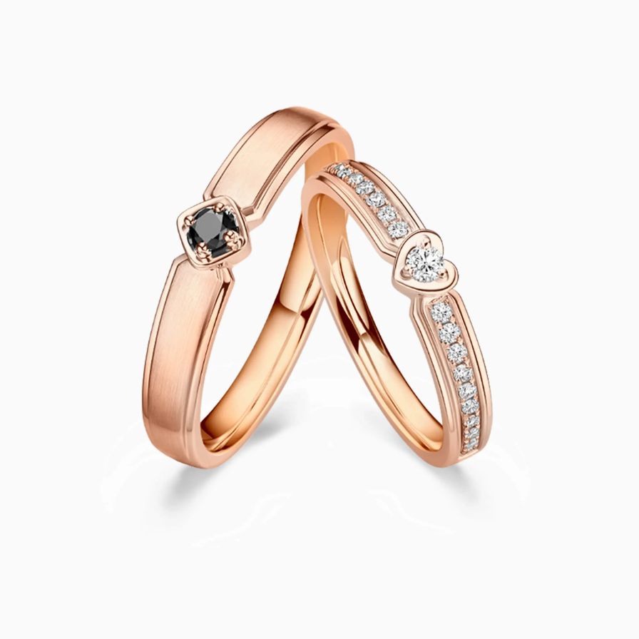 Textured Black Solitaire Wedding Rings Textured Black Solitaire Wedding Rings