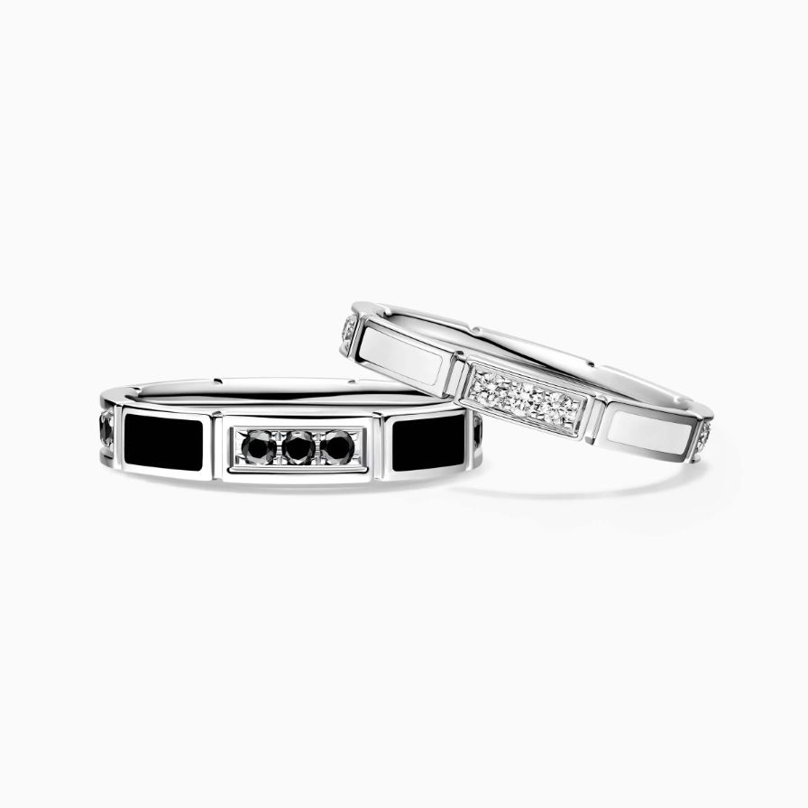 Triple Black Diamonds Wedding Rings Triple Black Diamonds Wedding Rings