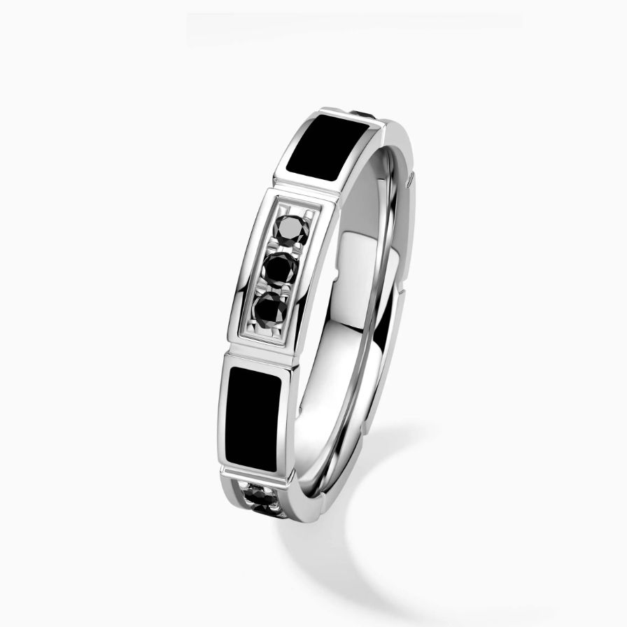 Triple Black Diamonds Wedding Rings Triple Black Diamonds Wedding Rings