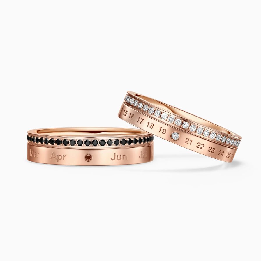 Time Calendar Diamond Pavé Wedding Ring Time Calendar Diamond Pavé Wedding Ring