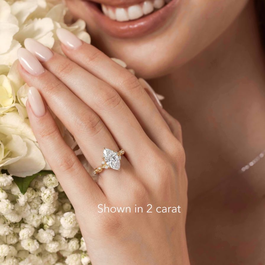 Lab-Grown Marquise Oval Vine Bloom Engagement Ring Lab-Grown Marquise Oval Vine Bloom Engagement Ring
